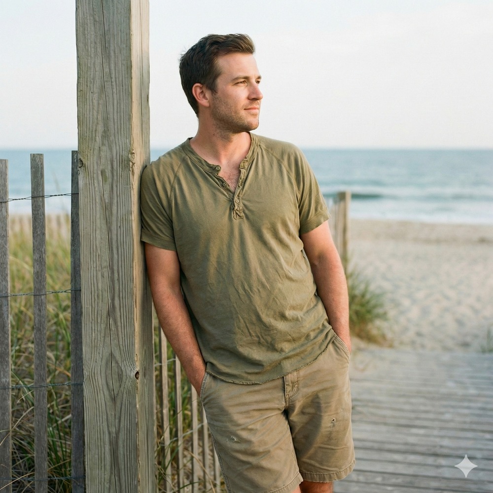 SKU Save Khaki United Henley Shirt Mens‎ Large Olive Green Supima Cotton Casual